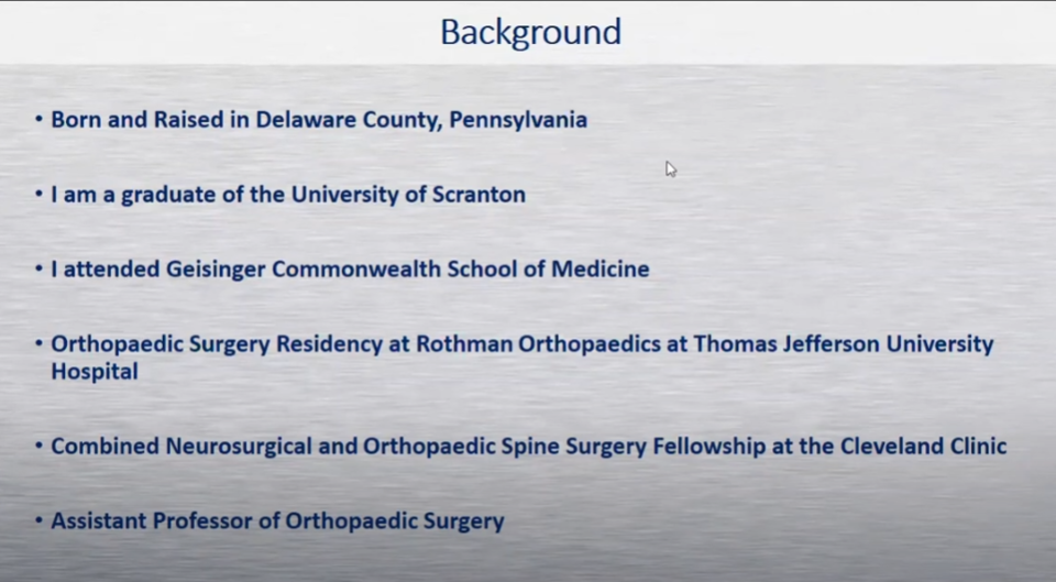 Dr. Mangan Virtual Lecture: Common Spine Problems and Treatment Options
