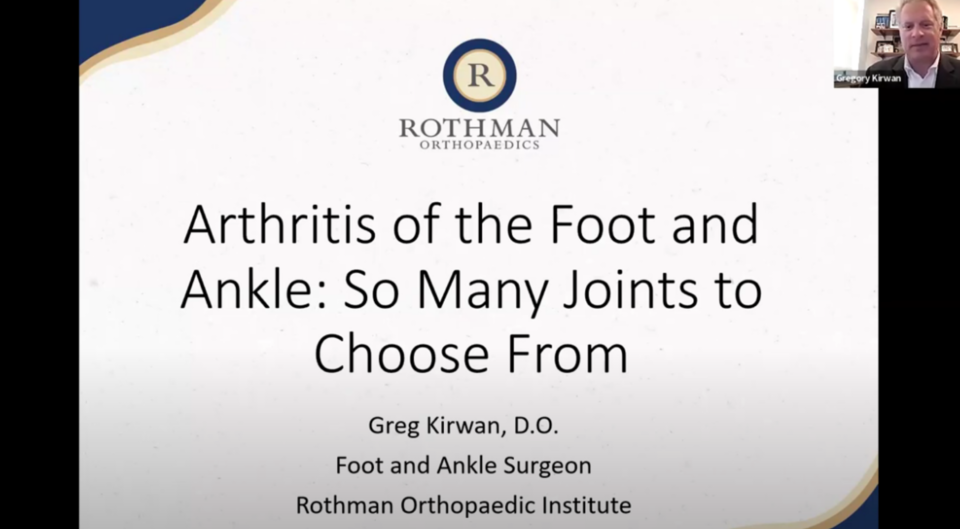 Webinar: Treatment Options for Foot and Ankle Arthritis